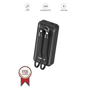 Torima Trm-1025 Siyah 20000mah 2 Çıkışlı Taşınabilir Hızlı Şarj Dijital Göstergeli Powerbank