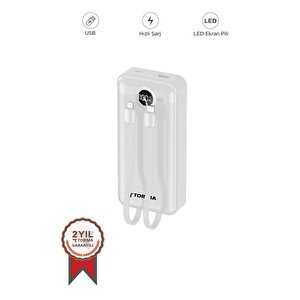 Torima Trm-1015 Beyaz 10000mah 2 Çıkışlı Taşınabilir Hızlı Şarj Dijital Göstergeli Powerbank