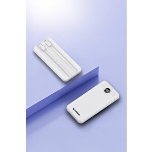 Torima Trm-1015 Beyaz 10000mah 2 Çıkışlı Taşınabilir Hızlı Şarj Dijital Göstergeli Powerbank