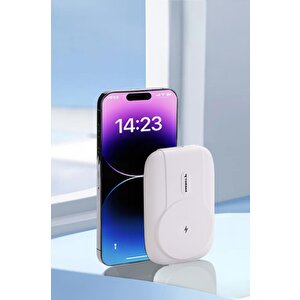 Torima Trm-1016 Beyaz 10000mah Manyetik Kablosuz Powerbank Magsafe Taşınabilir Hızlı Şarj Powerbank