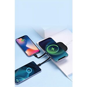 Torima Trm-1016 Siyah 10000mah Manyetik Kablosuz Powerbank Magsafe Taşınabilir Hızlı Şarj Powerbank
