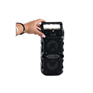 Kts-1096 Gri Bluetooth Parti Hoparlörü 3 Inç × 2 Kablosuz Speaker Radyo-usb-tf Girişli