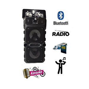 Kts-1096 Siyah Bluetooth Parti Hoparlörü 3 Inç × 2 Kablosuz Speaker Radyo-usb-tf Girişli