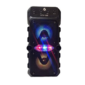 Kts-1096 Siyah Bluetooth Parti Hoparlörü 3 Inç × 2 Kablosuz Speaker Radyo-usb-tf Girişli