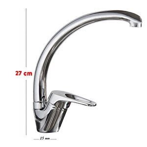 Banyo Lavabo Sıcak Soğuk Çift Su Girişli El Yıkama Musluğu Kuğu Çeşmesi Bataryası 27 Cm