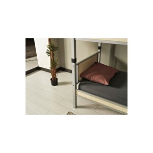 Yurt Genç Çocuk Odası Ahşap Başlıklı 90x190 Metal Ranza