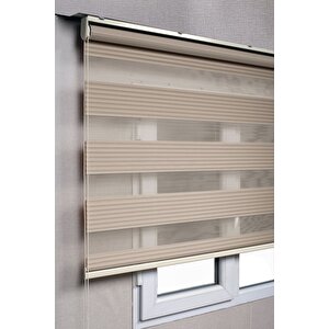 Pileli Kum Beji Zebra Stor Kaliteli Güneşlik Perdeler 170x260 cm