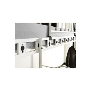 3 Kişilik Ebeveyn Yatak Odası 3lü Yazlık Misafir Metal Ranza 140*200 + 90*200