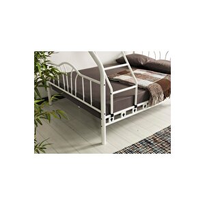3 Kişilik Ebeveyn Yatak Odası 3lü Yazlık Misafir Metal Ranza 140*200 + 90*200