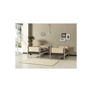 Genç Çocuk Odası Ahşap Başlıklı 90x200 Metal Ranza