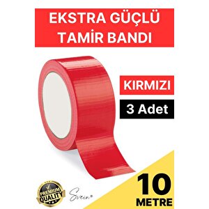 3 Adet 10 Mt Kırmızı Tamir Takviye Kapatıcı Güçlü Onarım Bandı Su Geçirmez Sızdırmaz Dayanım Çatlak