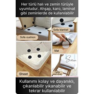 10 Adet Halı Kilim Koltuk Örtü Sabitleyici Kaydırmaz Cırt Kendinden Yapışkanlı Ped Yıkanabilir Bant