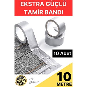 10 Adet 10 Mt Gri Lifli Tamir Takviye Onarım Bandı Su Geçirmez Sızdırmaz Kuvvetli Dayanıklı Çatlak
