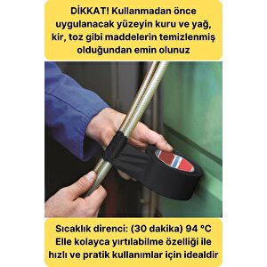 Çok Amaçlı Su Geçirmez Sızdırmaz Dayanıklı Boru Çatlak Onarım İzolasyon Siyah Tamir Bandı 48mm 10mt