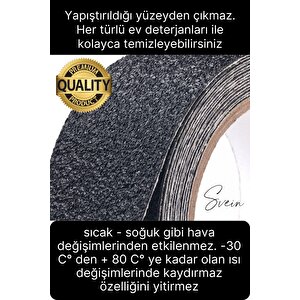 Premium 25mm X 15mt Siyah Kaydırmaz Bant Yapışkanlı Merdiven Basamak Zemin Güçlü Tutunabilen Halı