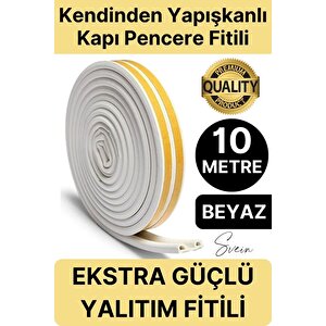 Premium Kapı Pencere Soğuk Toz Sızdırmaz İzolasyon Fitili Kendinden Yapışkanlı Isı Yalıtım 2x5=10 Mt