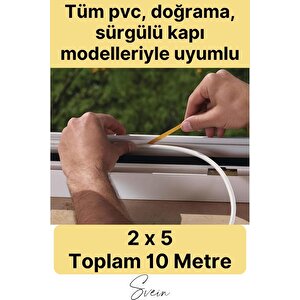Premium Kapı Pencere Soğuk Toz Sızdırmaz İzolasyon Fitili Kendinden Yapışkanlı Isı Yalıtım 2x5=10 Mt