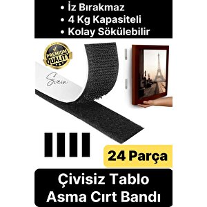 Premium Çivisiz Resim Çerçeve İz Bırakmaz Sökülebilen Tablo Asma Bandı 24'lü Set Cırt Bant Yapışkan