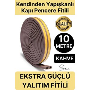 Premium Kapı Pencere Soğuk Toz Sızdırmaz İzolasyon Fitili Kendinden Yapışkanlı Isı Yalıtım 2x5=10 Mt