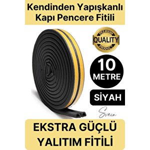 Premium Kapı Pencere Soğuk Toz Sızdırmaz İzolasyon Fitili Kendinden Yapışkanlı Isı Yalıtım 2x5=10 Mt
