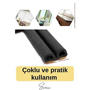 Premium Kapı Pencere Soğuk Toz Sızdırmaz İzolasyon Fitili Kendinden Yapışkanlı Isı Yalıtım 2x5=10 Mt