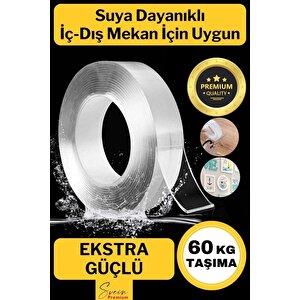 60 Kg Çift Taraflı Ekstra Güçlü Çok Amaçlı Tamir Silikon Bant Dış Mekan Montaj Bandı 18 Mm X 1,5 Mt