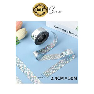 Premium Kuş Kondurmaz Rahatsız Eden Şerit Bant 45 Mm X 50 Mt Yansıtıcı Kuşsavar Çatı Hologram Bandı