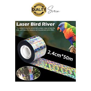 Premium Kuş Kondurmaz Rahatsız Eden Şerit Bant 45 Mm X 50 Mt Yansıtıcı Kuşsavar Çatı Hologram Bandı