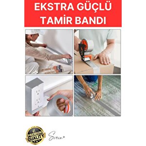 50 Adet 10 Mt Gri Lifli Tamir Takviye Onarım Bandı Su Geçirmez Sızdırmaz Kuvvetli Dayanıklı Çatlak