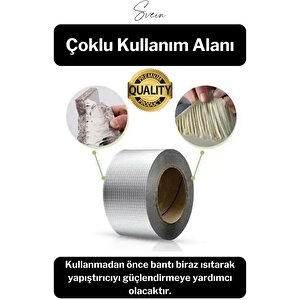 72 Mm X 2 Mt Su Geçirmez Sızdırmaz Çatı Boru Dayanıklı Çamur Sakız Bant Alüminyum Tamir Bandı