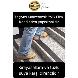 Premium 50mm X 15mt Siyah Kaydırmaz Bant Yapışkanlı Merdiven Basamak Zemin Güçlü Tutunabilen Halı