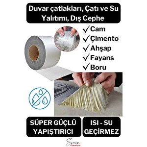 Su Geçirmez Sızdırmaz Alev Geciktirici Dayanıklı Sakız Bant 48 Mm X 2 Mt Alüminyum Tamir Bandı