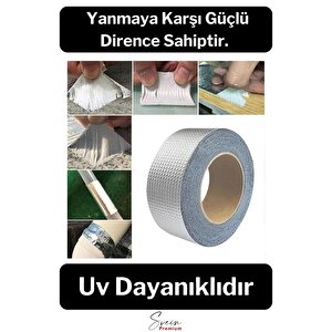 Su Geçirmez Sızdırmaz Alev Geciktirici Dayanıklı Sakız Bant 48 Mm X 2 Mt Alüminyum Tamir Bandı