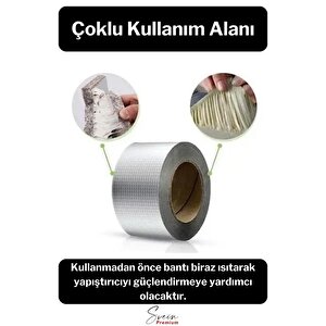 Su Geçirmez Sızdırmaz Alev Geciktirici Dayanıklı Sakız Bant 48 Mm X 2 Mt Alüminyum Tamir Bandı