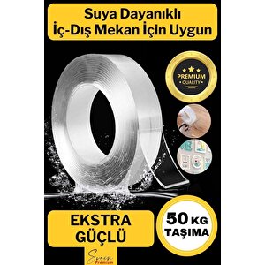 50 Kg Çift Taraflı Ekstra Güçlü Çok Amaçlı Tamir Silikon Bant Dış Mekan Montaj Bandı 18 Mm X 2 Mt