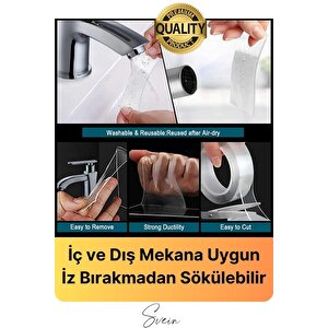 Premium Ekstra Güçlü Sızdırmaz Su Geçirmez Mutfak Lavabo Kenar Tamir Bandı Sakız Bant Çift Taraflı