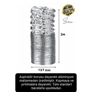 2'li Premium Yırtılmaz Kopmaz Ankastre Aspiratör Davlumbaz Havalandırma Borusu Alüminyum Folyo Bant