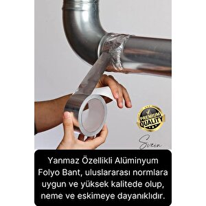 2'li Premium Yırtılmaz Kopmaz Ankastre Aspiratör Davlumbaz Havalandırma Borusu Alüminyum Folyo Bant