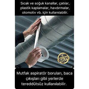 2'li Premium Yırtılmaz Kopmaz Ankastre Aspiratör Davlumbaz Havalandırma Borusu Alüminyum Folyo Bant