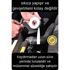 15 Ad. Premium Kalite 20 Mt Kablo Yalıtım Pvc Elektrik Bandı Dayanıklı Sızdırmaz Koruma Bant Beyaz