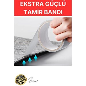 100 Adet 10 Mt Gri Lifli Tamir Takviye Onarım Bandı Su Geçirmez Sızdırmaz Kuvvetli Dayanıklı Çatlak