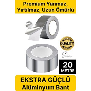 Alüminyum Yanmaz Folyo Bant Tamir Soba Boru Bandı Suya Sıcağa Dayanıklı Yama Düz Gri 45 Mm X 20 M