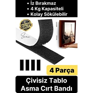 Premium Çivisiz Resim Çerçeve İz Bırakmaz Sökülebilen Tablo Asma Bandı 4'lü Set Cırt Bant Yapışkan