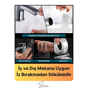 100 Kg Şeffaf Çift Taraflı Çok Amaçlı Güçlü Tamir Silikon Bant Dış Mekan Akrilik Bandı 18 Mm-2 Mt