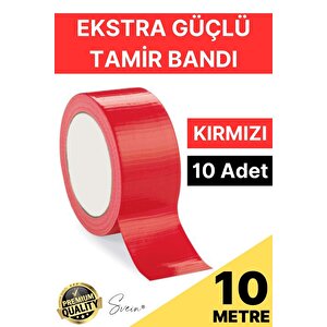 10 Adet 10 Mt Kırmızı Tamir Takviye Kapatıcı Güçlü Onarım Bandı Su Geçirmez Sızdırmaz Dayanım Çatlak