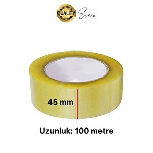 Ekstra Güçlü Yeni Formül 12 Adet 45 Mm X 100 Mt Koli Bandı Şeffaf Dayanıklı Bant Taşınma Ambalaj
