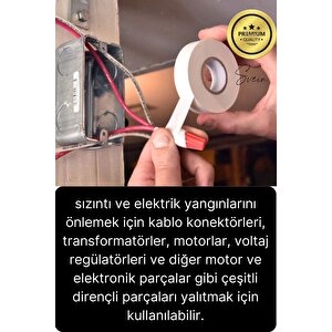 10 Ad. Premium Kalite 20 Mt Kablo Yalıtım Pvc Elektrik Bandı Dayanıklı Sızdırmaz Koruma Bant Beyaz