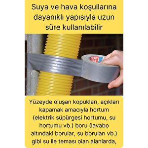 Çok Amaçlı Su Geçirmez Sızdırmaz Dayanıklı Izole Gri Tamir Bandı 48 Mm 10 Mt 1 Adet