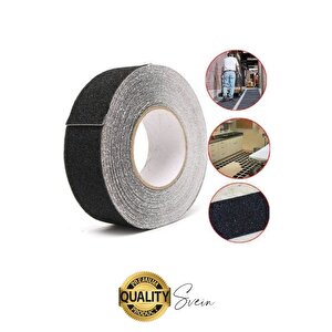 Premium 2 Adet 25mm X 15mt Siyah Kaydırmaz Bant Yapışkanlı Merdiven Basamak Zemin Güçlü Tutunabilen