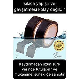 25 Ad. Premium Kalite 20 Mt Yalıtım İzole Pvc Elektrik Bandı Su Geçirmez Sızdırmaz Koruma Bant Siyah